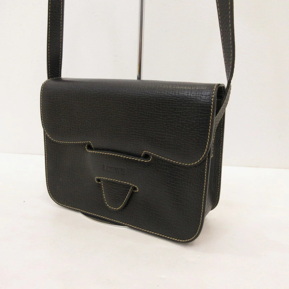 Loewe Barcelona Shoulder Bag Leather Black Brown